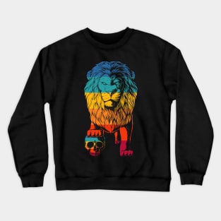 Vintage Skull Crashing Lion Crewneck Sweatshirt